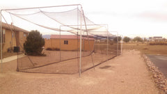 Outdoor install of baseball cage, standard inground frame, brace poles, in Pueblo Colorado