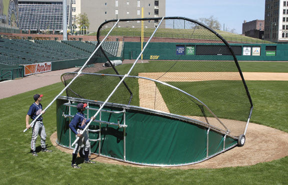 Baseball Portable - Movable Batting Cage use home plate-on the