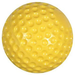 Yellow Poly dimple baseball, good for all pitching machines