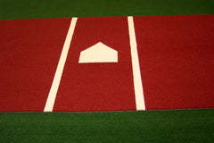 6x12 Terra Cotta stance mat with regulation batters box, home place, nylon, 5mm foam back, permenent lines and home plate