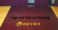 logo and text on floor covering