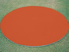Terra Cotta (clay) colored fungo circle, on deck circle