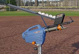 Battery Pitching Machine Baseball Zooka Air Powered Pitching Machine, portable, battery power ...